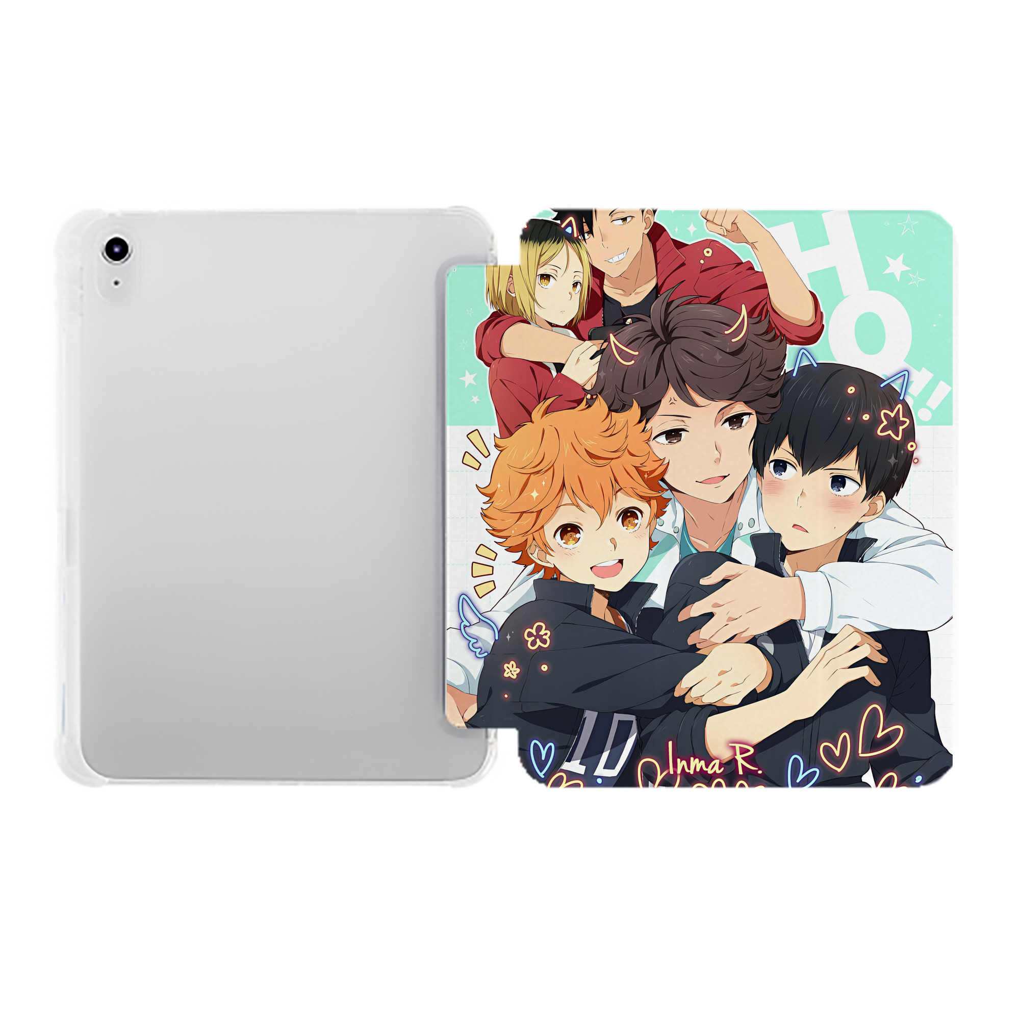 （画像用） ハイキュー!! Haikyu!! IPad ケース ペン収納付き 三つ折りスタンド PUレザー×シリコン 対応機種9.5/10.5/10.9インチ